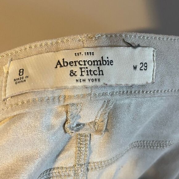 VTG Abercrombie & Fitch Suede Jegging in Cream | SZ 8 - Picture 7 of 16